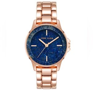 Anne Klein Rose Gold Watch with Blue Dial